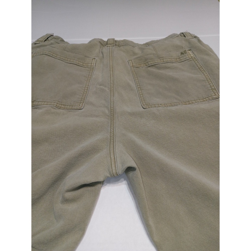 American Eagle Cargo Pants Womens 16 Tan Stretch Utility Casual Wide Leg - Picture 11 of 13